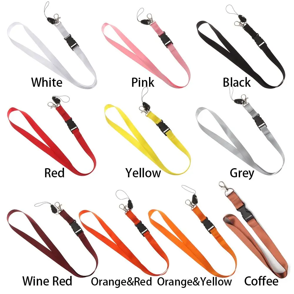 Pure Color Fashion ID Card Rope Keys Gym Holder Mobile Phone Lanyard Mobile Phone Straps Neck Strap