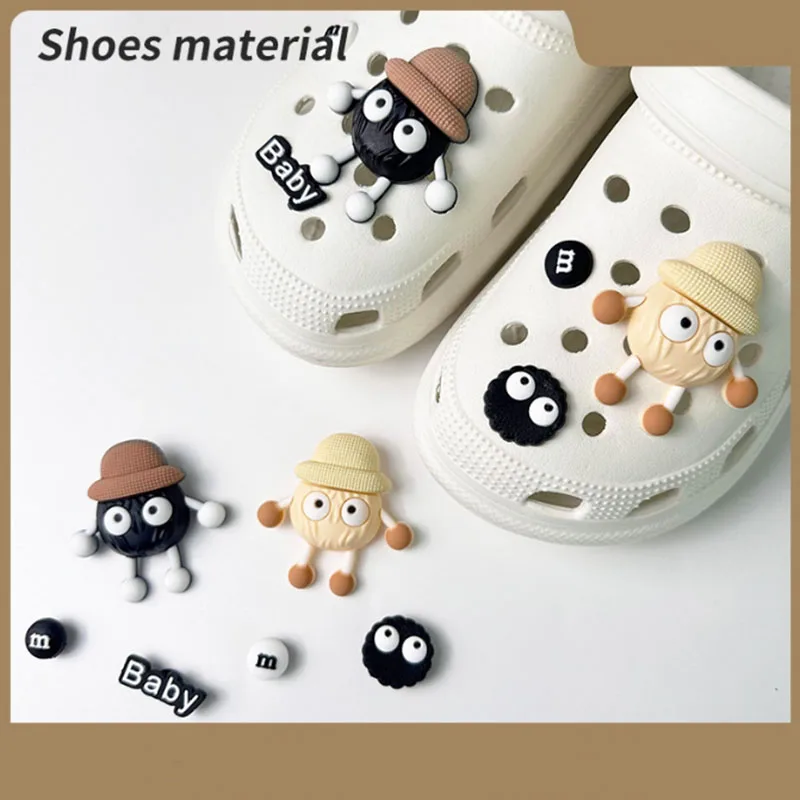 MINISO Cute Stereoscopic Hairball Shoes Charm Sandals Shoes Accessories Boys Girls DIY Shoe Buckle Fit Christmas Birthday Gift