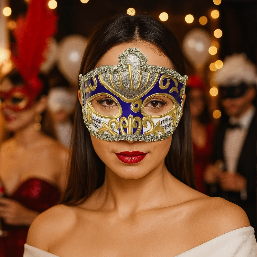 

Party Cosplay Props Halloween Masks Half Face Masquerade Cosplay Glitter Mask Carnival Costume Props Plastic Venice Mask Men
