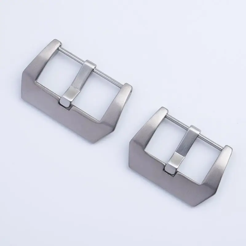 TINTAG 24mm 26mm Titanium Steel Tang Matt Silver Pin Buckle For Panerai Leather Rubber Watch Strap Metal Watchband Clasp