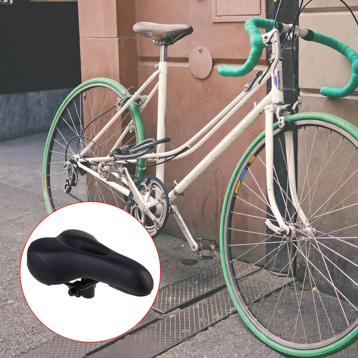 

1Pcs Premium Thickened Bike Saddle Ergonomic Design Comfortable Breathable Mesh Cushion for Mountain Road Hybrid Bikes Long
