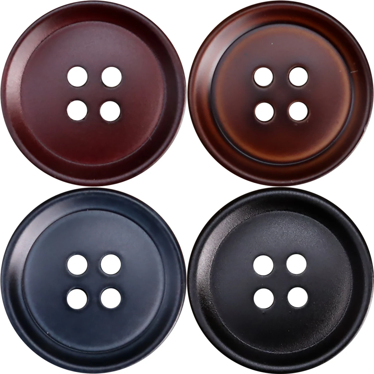 10pcs Brown Matte Button Four Hole Black Sewing Accessories For Luxury Suit Classic Casual Pants Uniform Mens Clothing Button