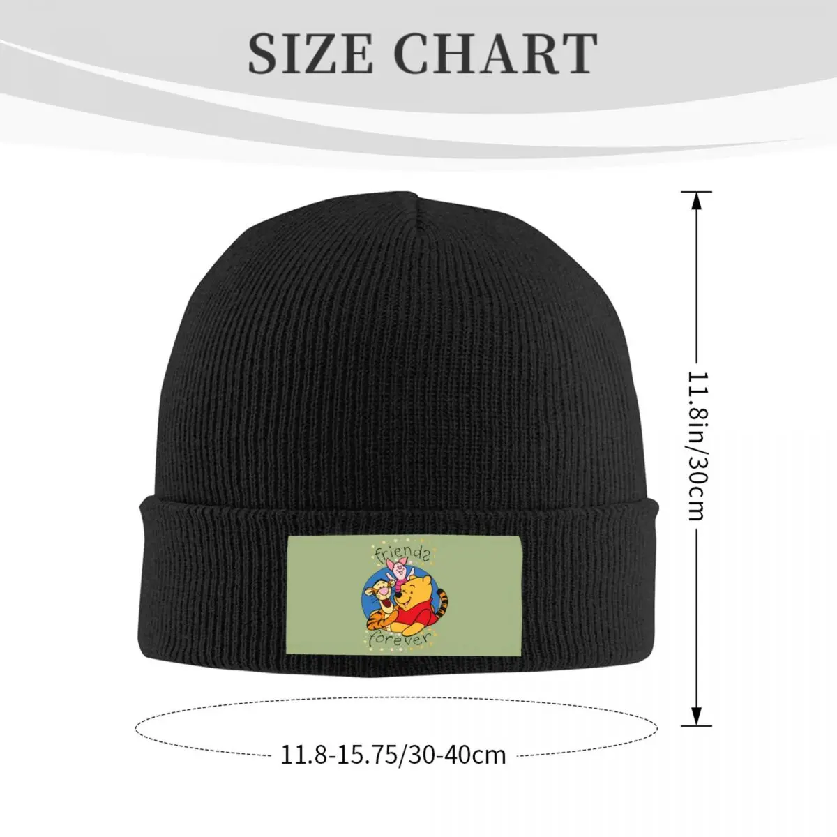 Custom Winnie Pooh Teddy Bear Bonnet Hat cappello lavorato a maglia uomo donna moda Unisex adulto inverno caldo berretti Cap