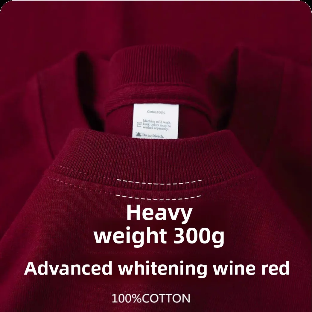 เสื้อยืดผู้ชายคุณภาพสูงสำหรับฤดูร้อน GSM 300G ผ้าฝ้ายเนื้อหนา คอกลม แขนครึ่ง ระบายอากาศได้ดี เสื้อยืดผู้ชายแบบใหม่