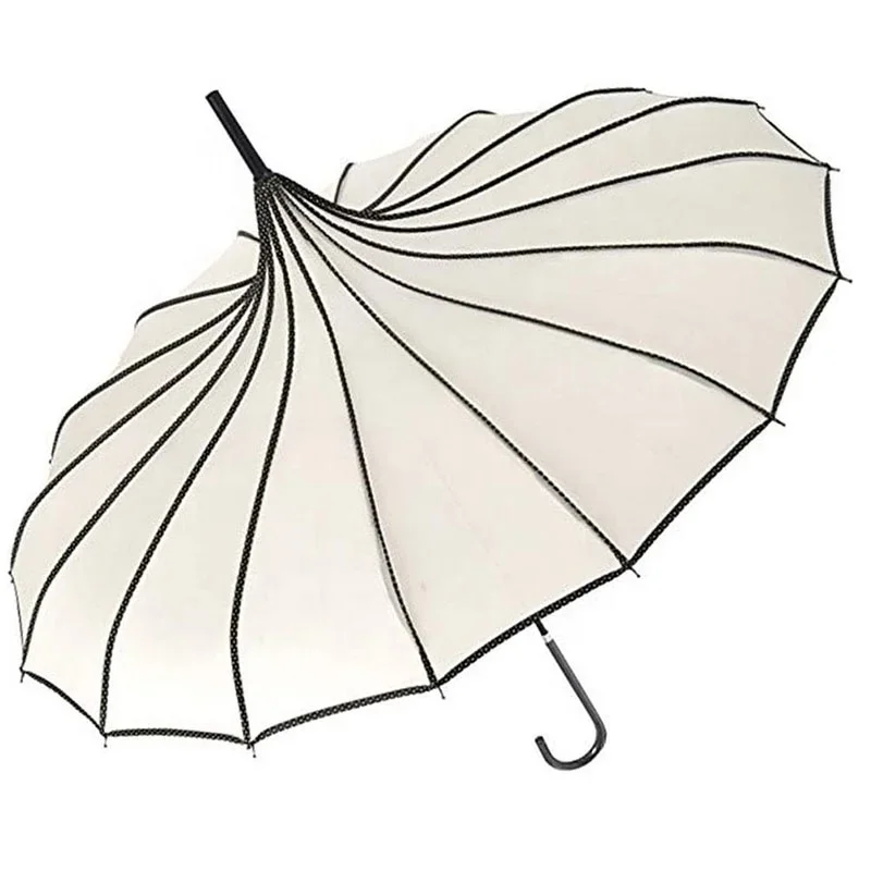 Vintage Peak Pagoda Parasol, UV Protection, Waterproof Rain Umbrella with Handle, Wedding Women and Girls, Unique, Wholesale