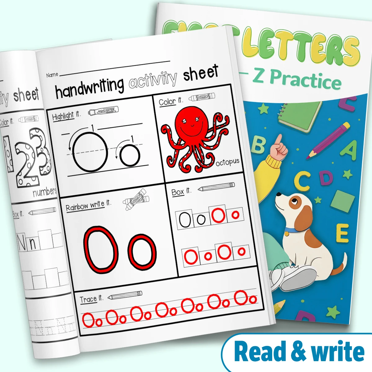 Children's alphabet coloring book, cute cartoon patterns, preschool early education workbook, boost your baby's hands-on skills