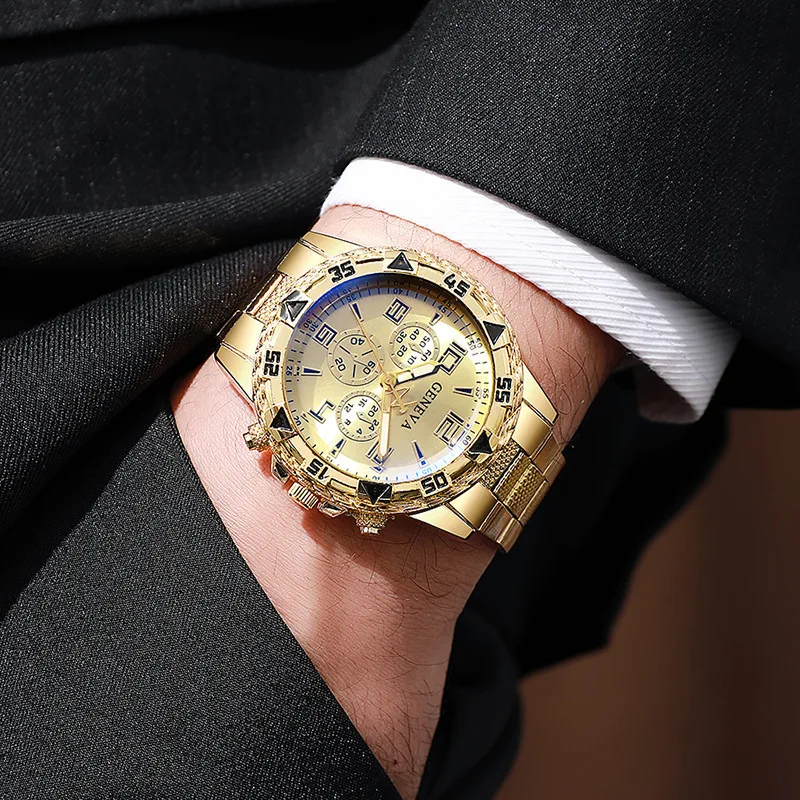 Роскошные брендовые часы для мужчин, модные деловые кварцевые наручные часы с большим циферблатом, стальной ремешок, мужские часы Relogio Masculino