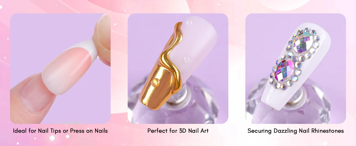Makart fester Nagel gel kleber für weiche Gel nagels pitzen klare Acryl nagels pitzen fester Gel nagel kleber zum Drücken auf Nägel künstliche Nägel – Detail 5