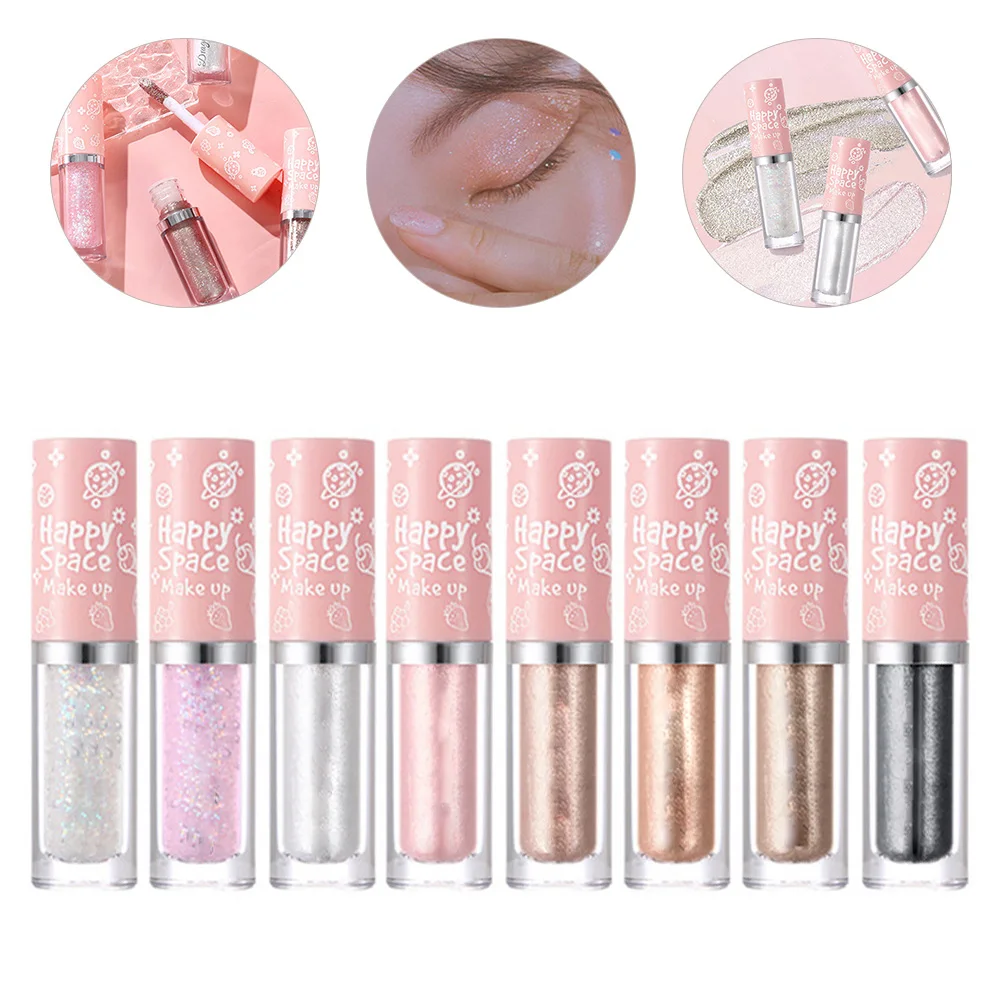 

8Pcs Liquid Eyeshadow Set Shiny Smooth Fast Drying Eye Makeup for Women Glamorous Daily Party Tools Supplies