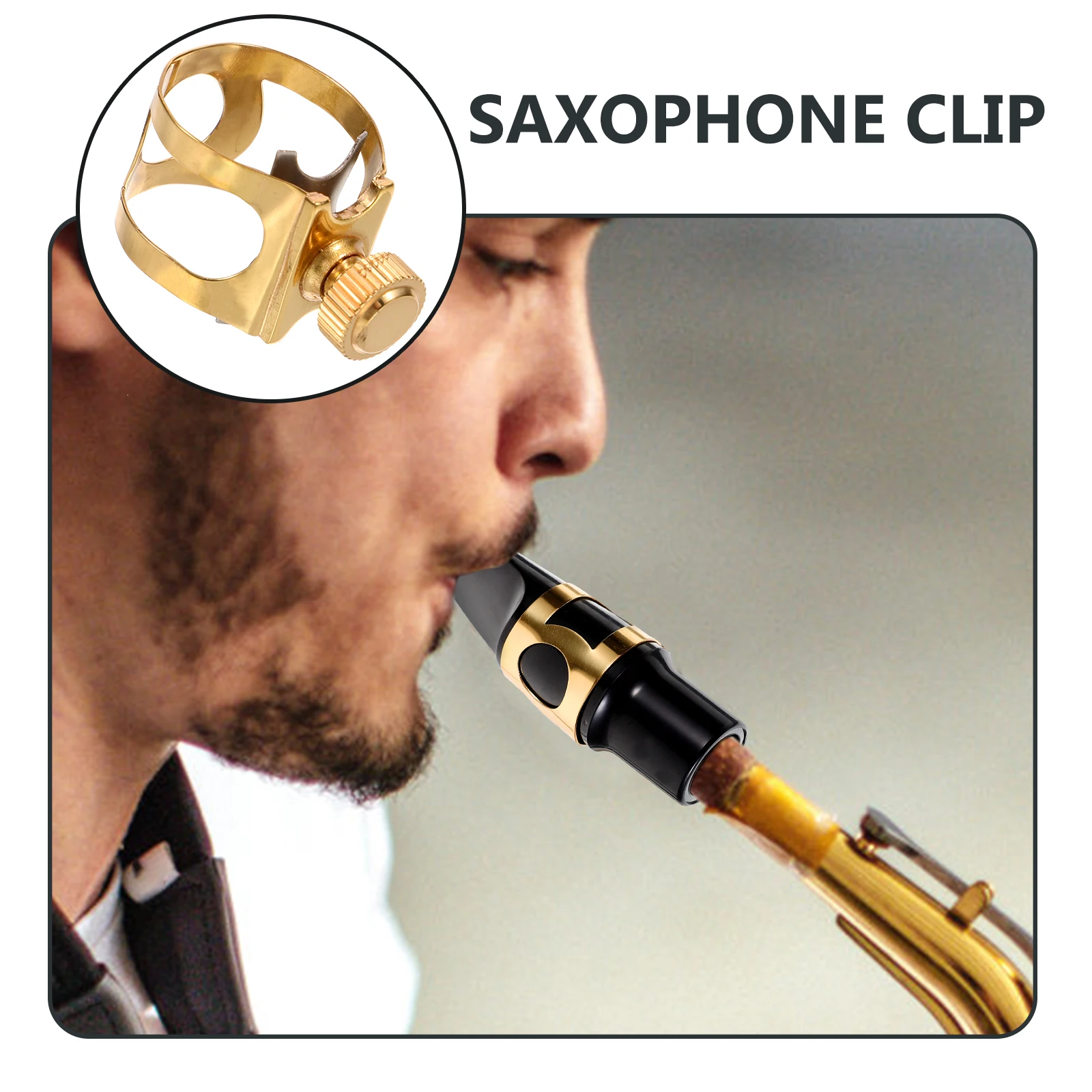 

Professional Grade Brass Saxophone Clip for Alto Saxophone Durable Metal Ligature Fastener Reliable Holding Power