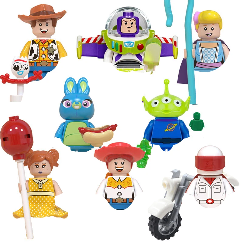 

Mini Anime Action Assemble Toys Figures Building Blocks Cartoon Toy Story Mickey Mouse Winnie The Pooh Bricks kids gift