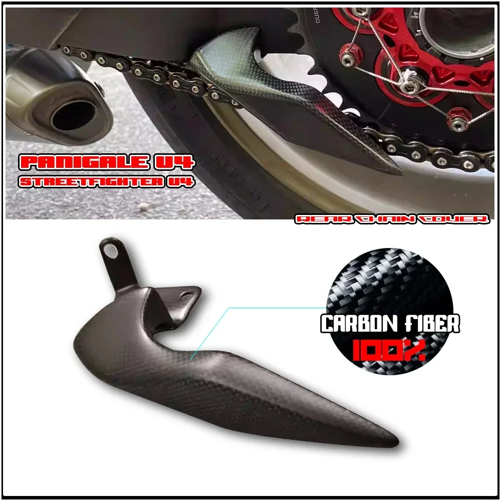 

For DUCATI Panigale Streetfighter V4 R/S/SP 2018-2023 100% Carbon fiber Rear Swingarm Fairing Chain Cover Protector Panel Cowl