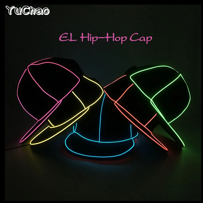 LED Glowing Baseball Cap, Birthday, Halloween, Christmas, EL Wire, Propse Flashing, Sports Cap, Holiday, Rave Party, Hip Hot Hat