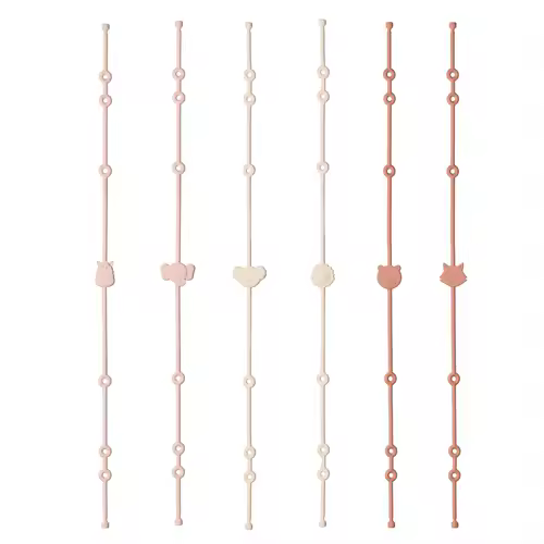6pcs Baby Silicone Toys Straps ,Cartoon Animal Shape Anti-Lost Adjustable Pacifier Chain For  For Strollers, High Chairs - Image 7