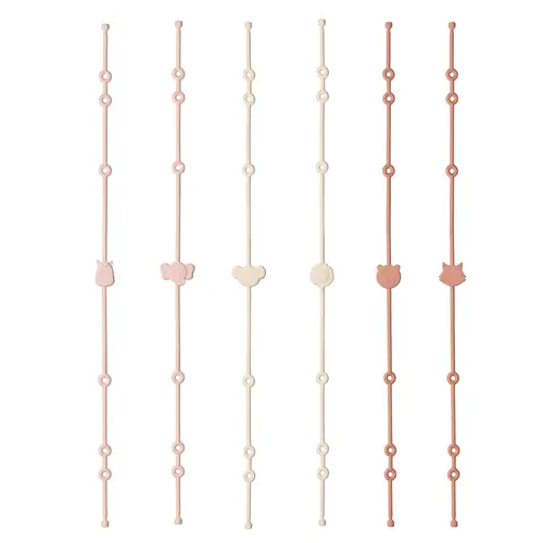 6pcs Baby Silicone Toys Straps ,Cartoon Animal Shape Anti-Lost Adjustable Pacifier Chain For  For Strollers, High Chairs - Image 7