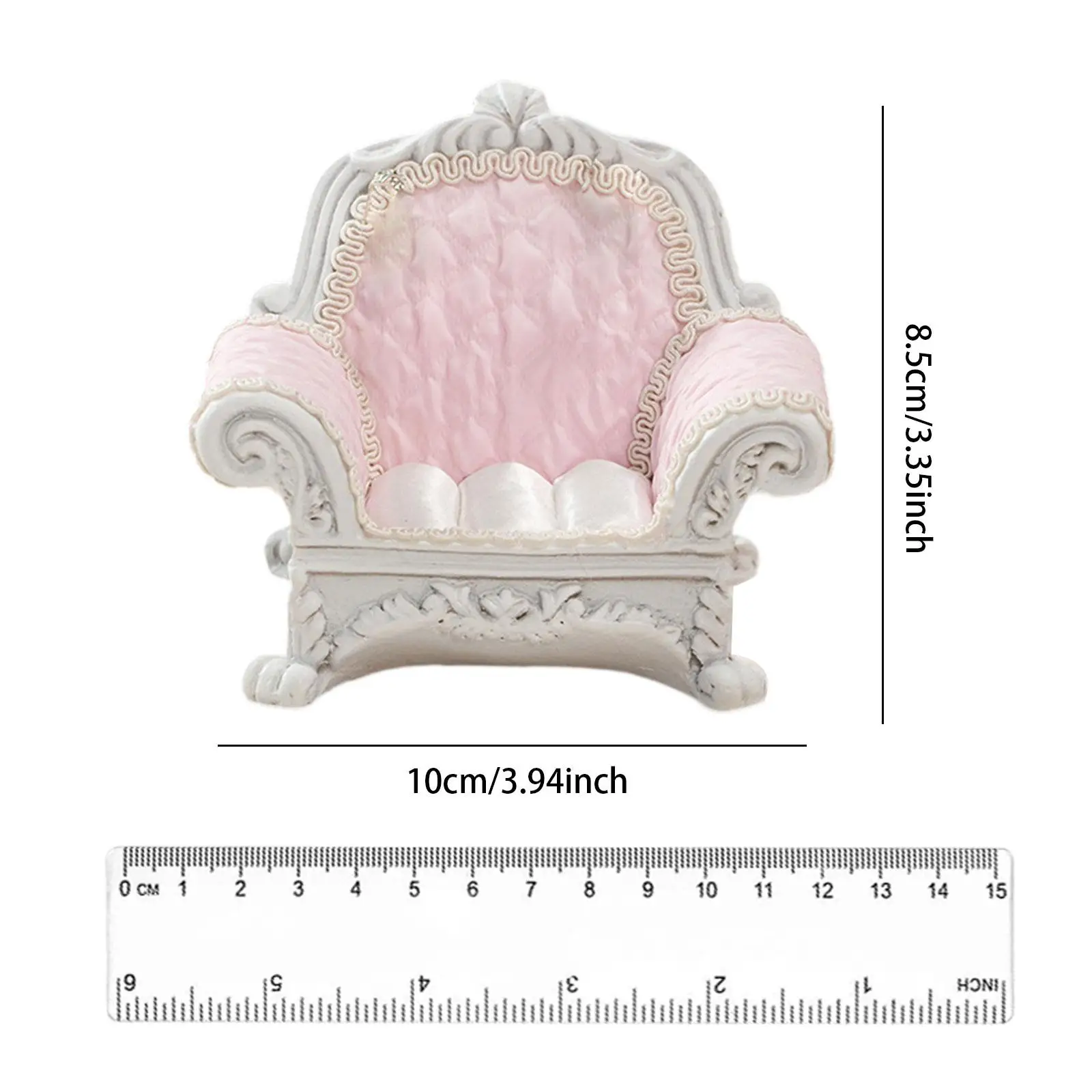 1:12 Doll House Luxury Single Sofa Miniature Resin and Fabric Realistic Fine Workmanship for Dollhouse Livingroom 3.9x3.3inch