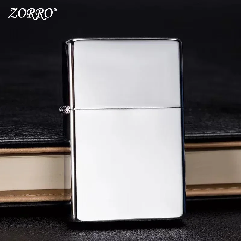 NEW ZORRRO Brass Oil Windproof Lighter with Personalized Creativity, Ultra-thin Square Angle Smooth Oil Machine