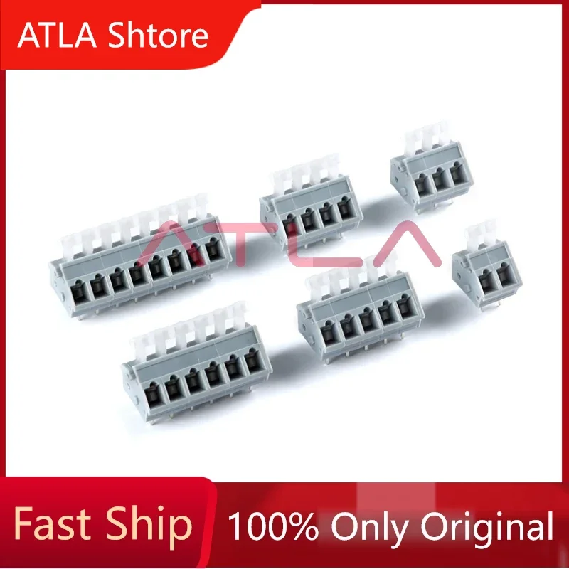 10 Pieces KF243 5.0 2P 3P 4P 5P 6P 7P 8P 9P 10P Double Row Direct Plug 5.0mm Pitch Spring Loaded PCB Terminal Connectors