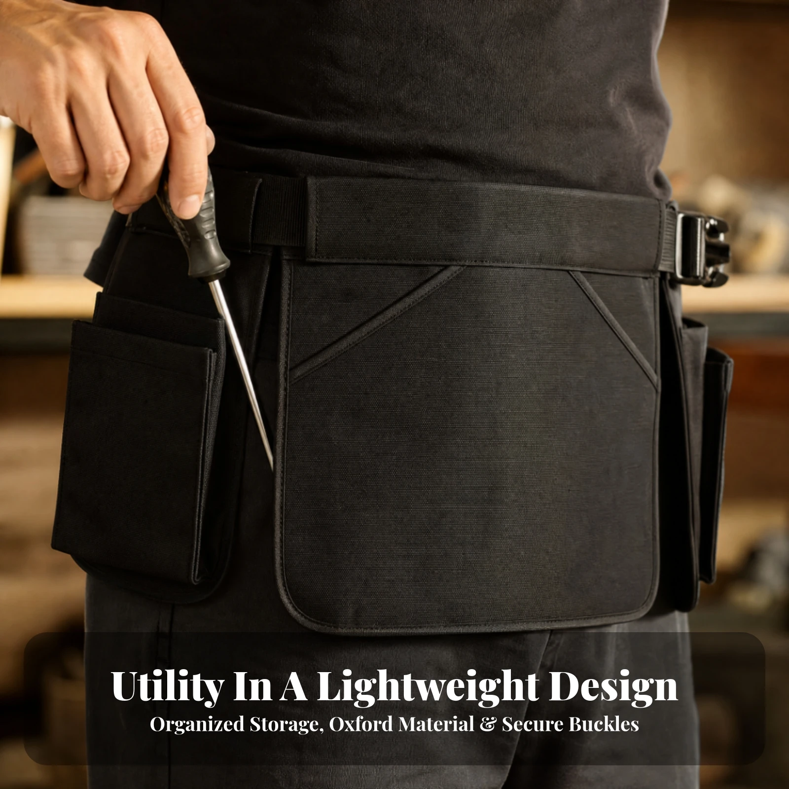 Tool Waist Bag Sturdy Tool Storage Bag with Belt Waist Pouch with Belt Multifunctional Waterproof for Electricians