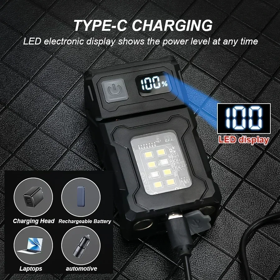 Mini USB Rechargeable LED Flashlight Magnetic Work Light Portable Super Bright COB Torch for Camping Outdoor Emergency Using image 4