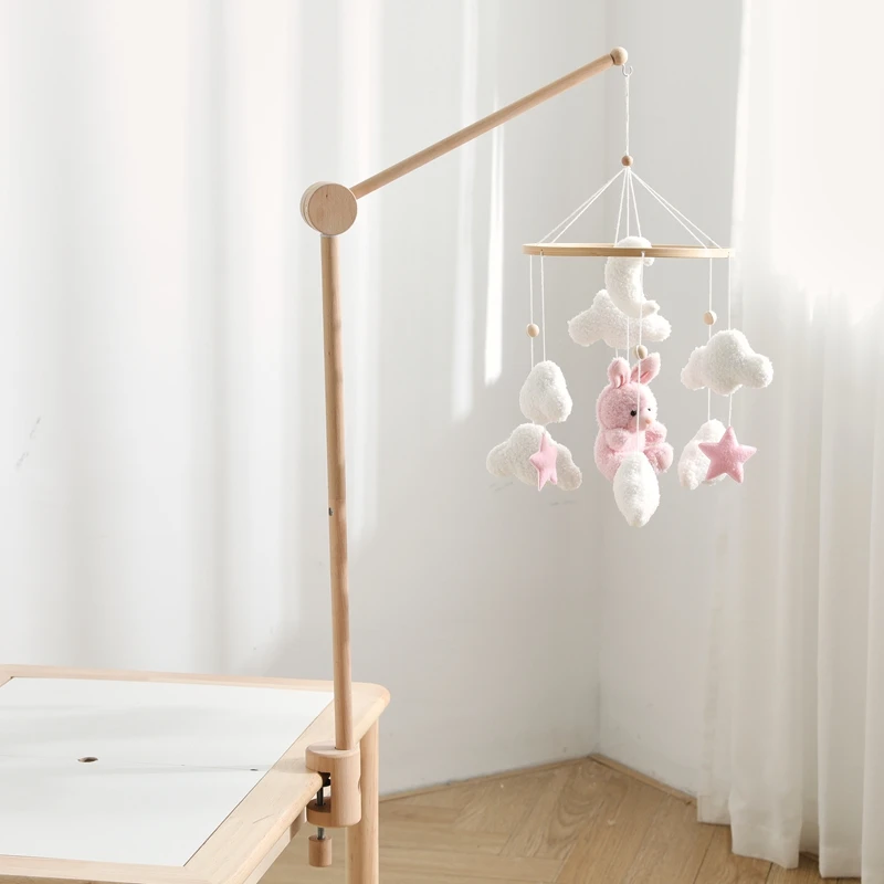 Nuova staffa per campanello in legno per bambini 0-12 mesi Mobile in legno appeso sonaglio porta giocattoli accessori decorativi staffa per braccio regalo per bambini