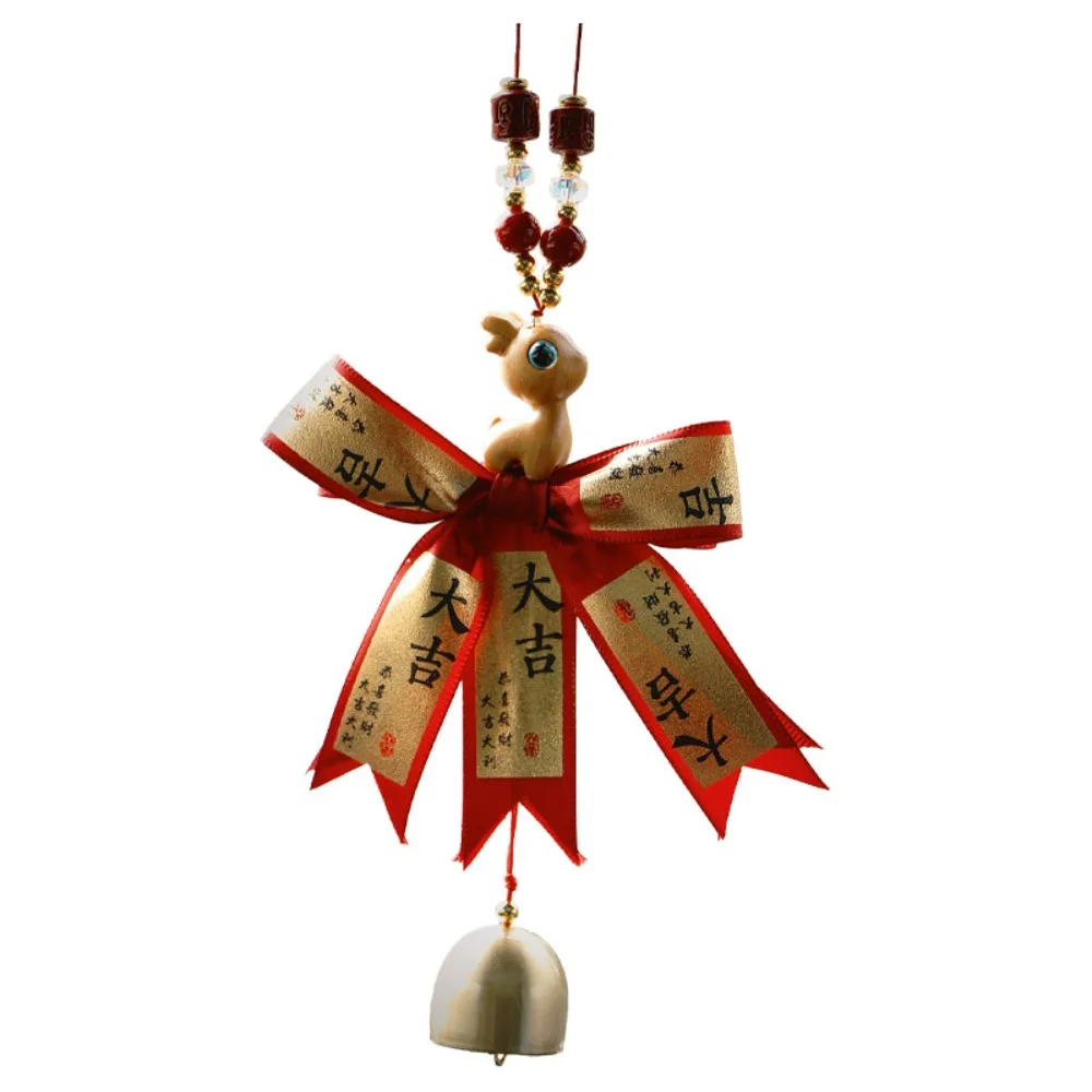 

Chinese Style Car Hanging Ornament Bless Deer Lucky Automotive Pendant Small Bell Sandalwood Rearview Mirror Pendant Vehicles