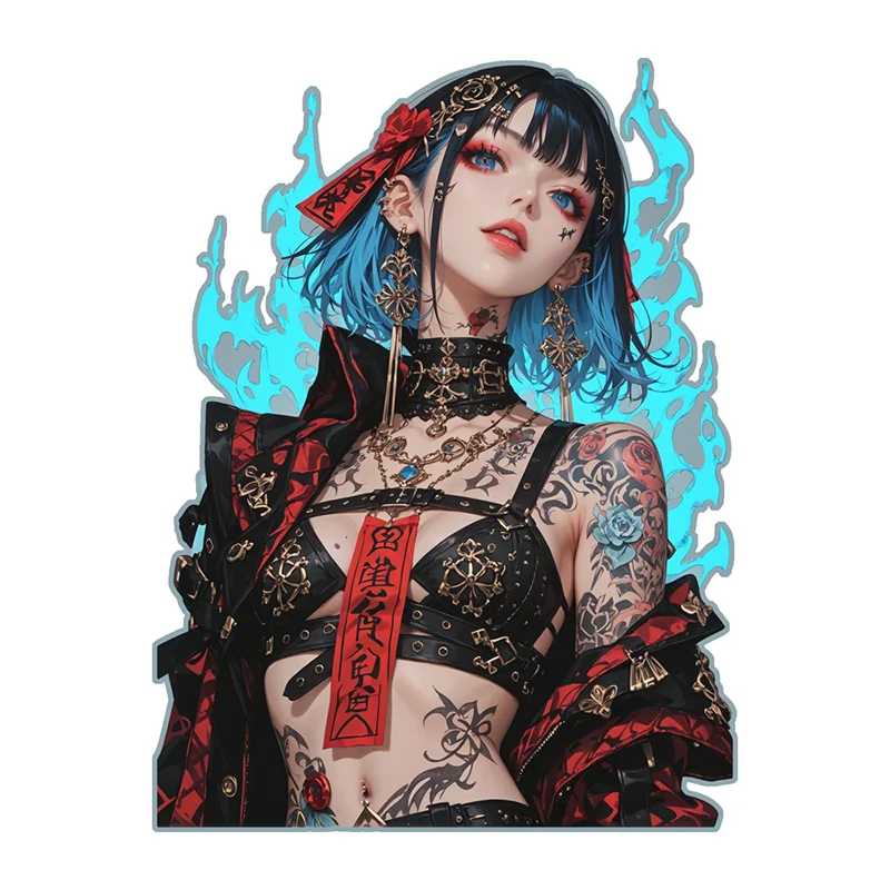 UJIOM Tattoo Girl Hentai Picture Wall Sticker Popular Personality Occlusion Scratch Graffiti Decal Adhesive Creative Wallpapers