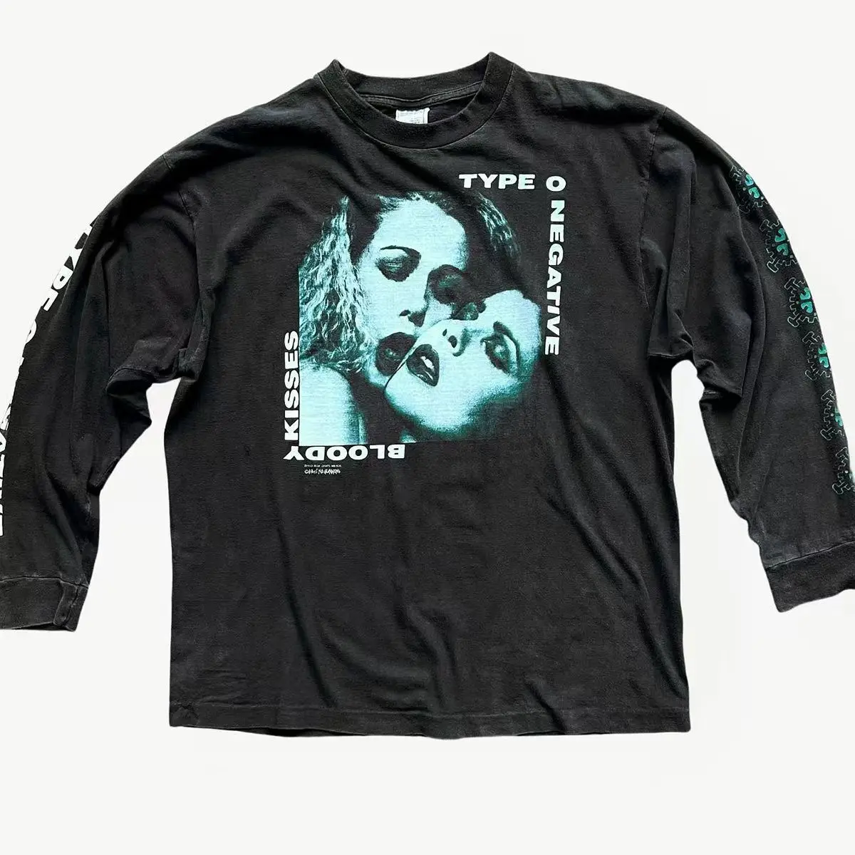 

Gothic Punk High Street Harajuku Cotton Clothing American Y2K Hip-hop Oversized Loose T-shirt Letter Print Long Sleeves Tops