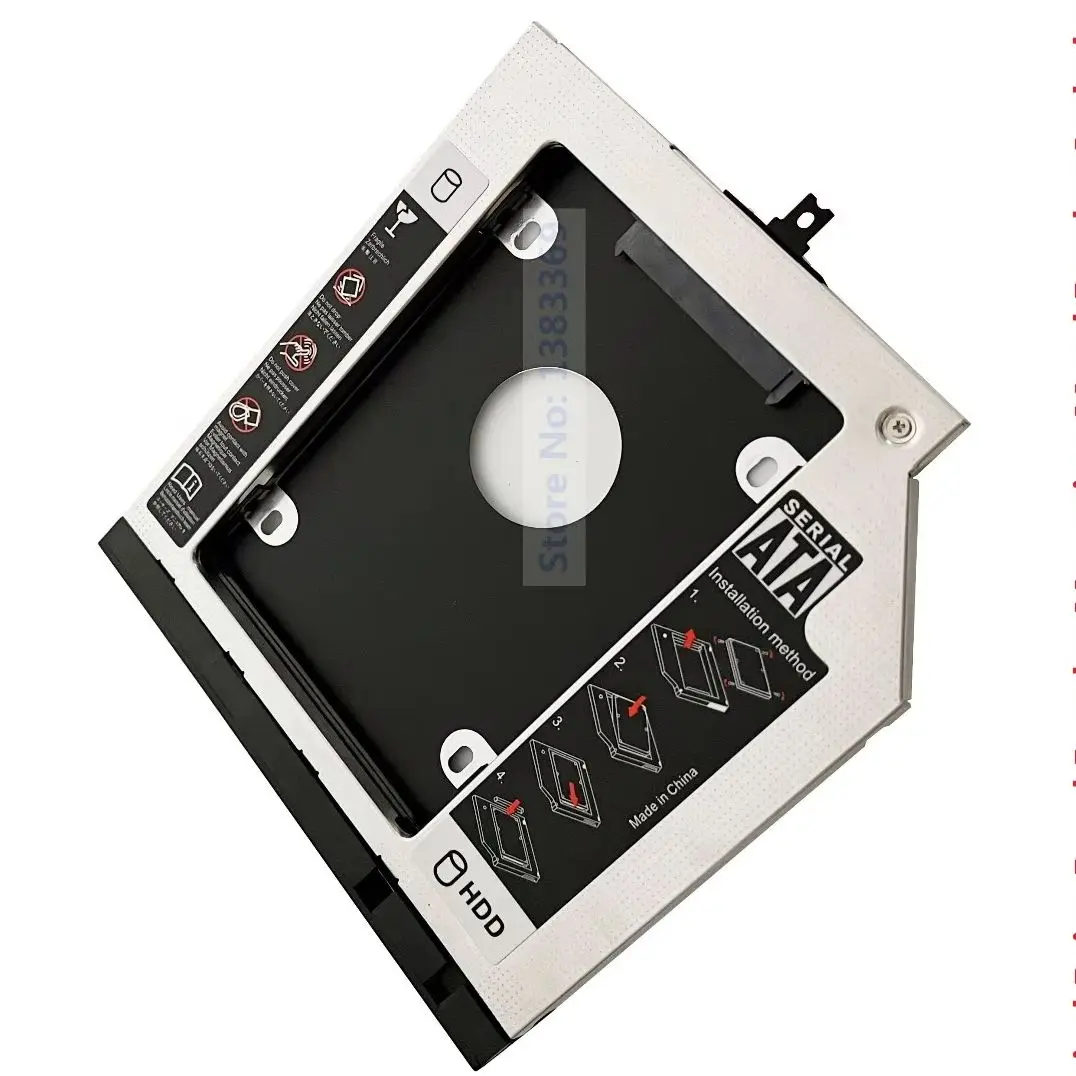الألومنيوم 9.5 مللي متر SATA 2nd القرص الصلب SSD HDD البصرية خليج العلبة الإطار قوس لينوفو ثينك باد L440 L540 مع لوحة الحافة