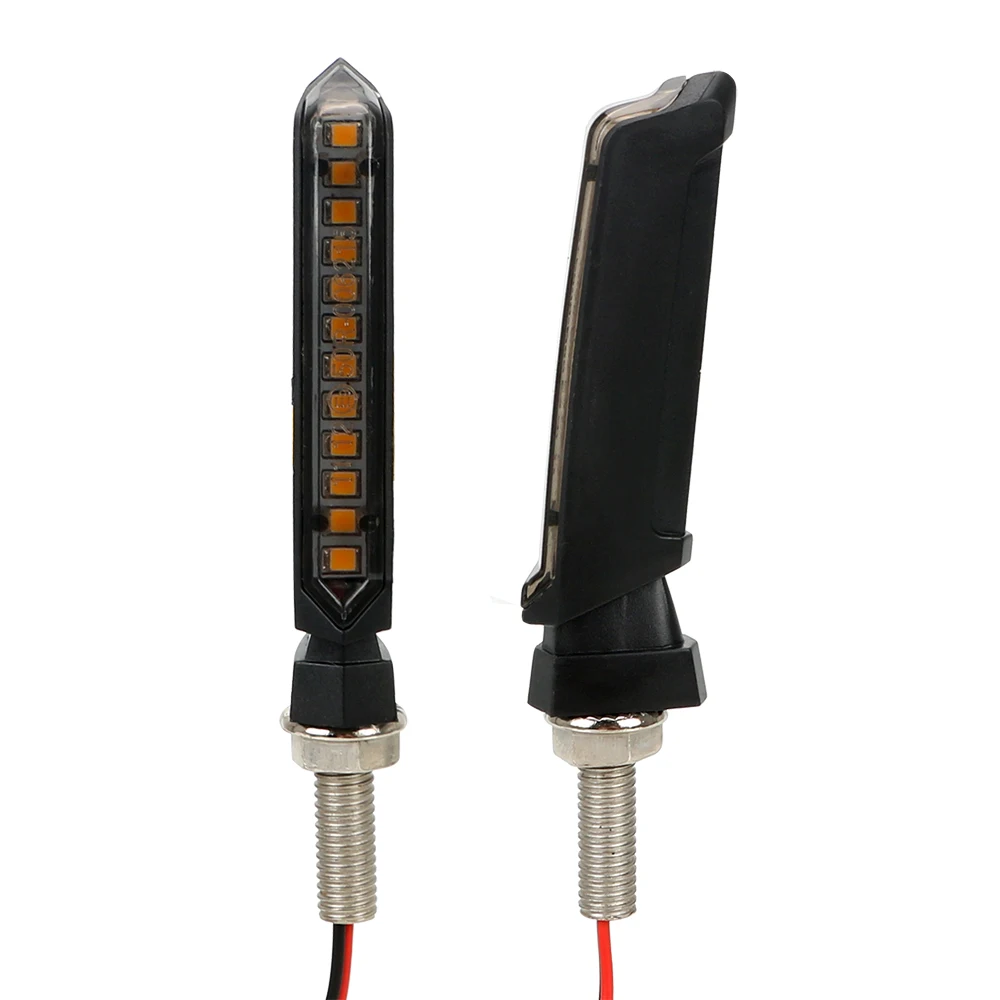 Universal Yellow Flowing Water Blinker Light Motorcycle Accessories LED Turn Signals Light Motorcycle Signal Lamp 1 Pair 12 LEDs