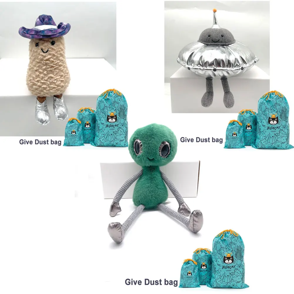 

JC UFO Alien "Space Peanut" Plush Toy - Soft Cartoon Alien Doll Keychain & Bag Charm for Birthday Gift