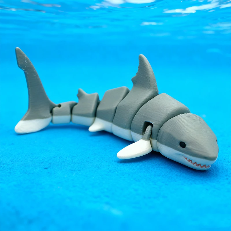 3D Printed Small Animal Joint Flexible Simulation Shark, Killer Whale Ornament Home Decoration Perfect Gift for Friends Family view 2