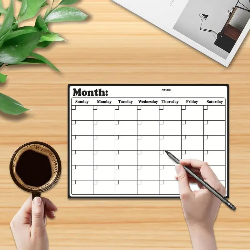 Magnetic Dry Erase Board 42x29.7cm Magnetic Monthly Planner Board Strong Magnet Daily Checklist Weekly Schedule Board For