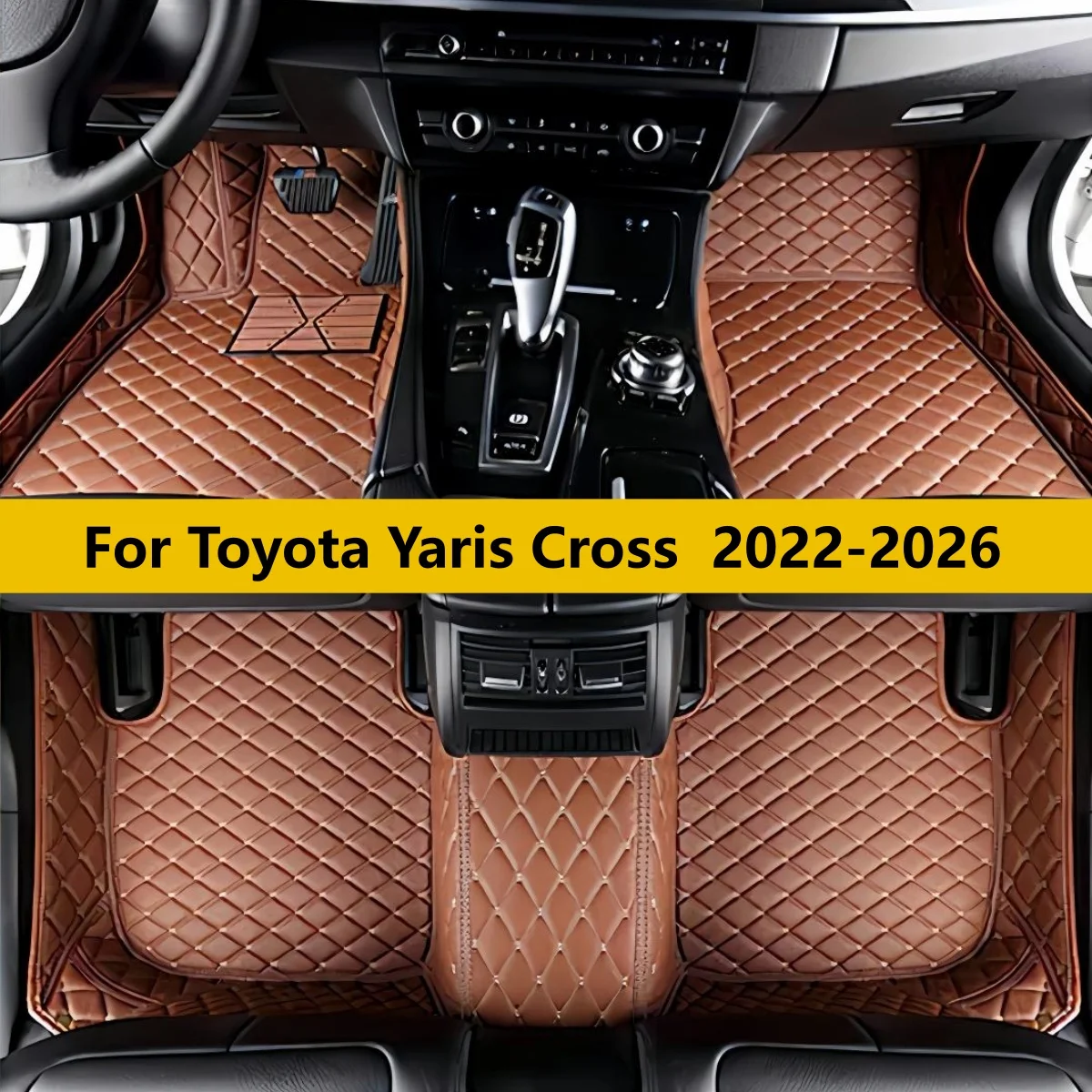 

Комплект роскошных кожаных ковриков для Toyota Yaris Cross 2022-2026: полный набор для салона автомобиля