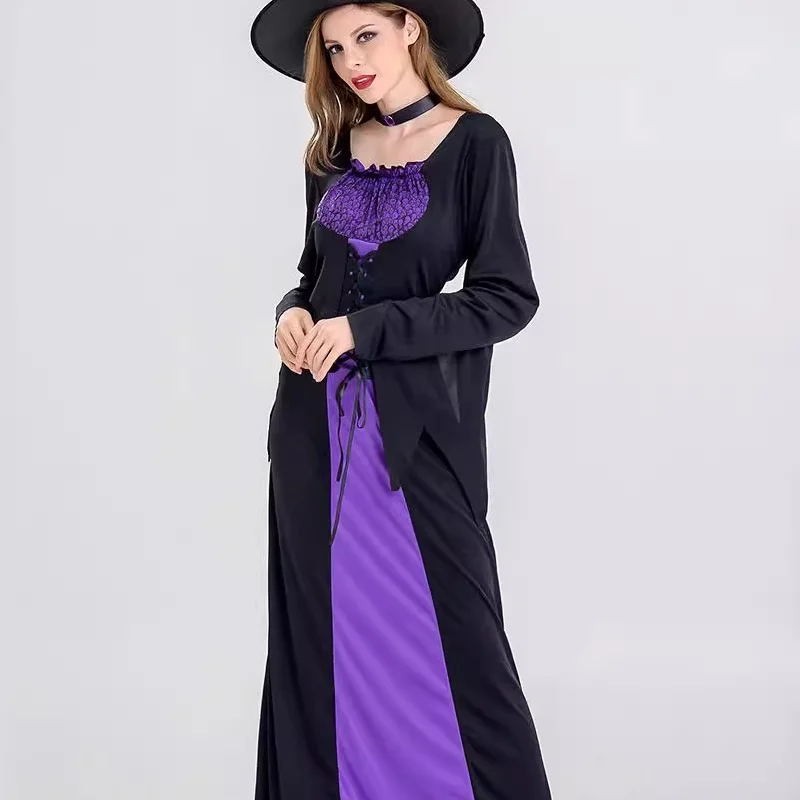 زي ساحرة جديد لعام 2025 ، زي طويل دكتور للبالغين ، زي ساحرة أرجواني ، إنتاج صيني ، زي مسرح موسم الخريف