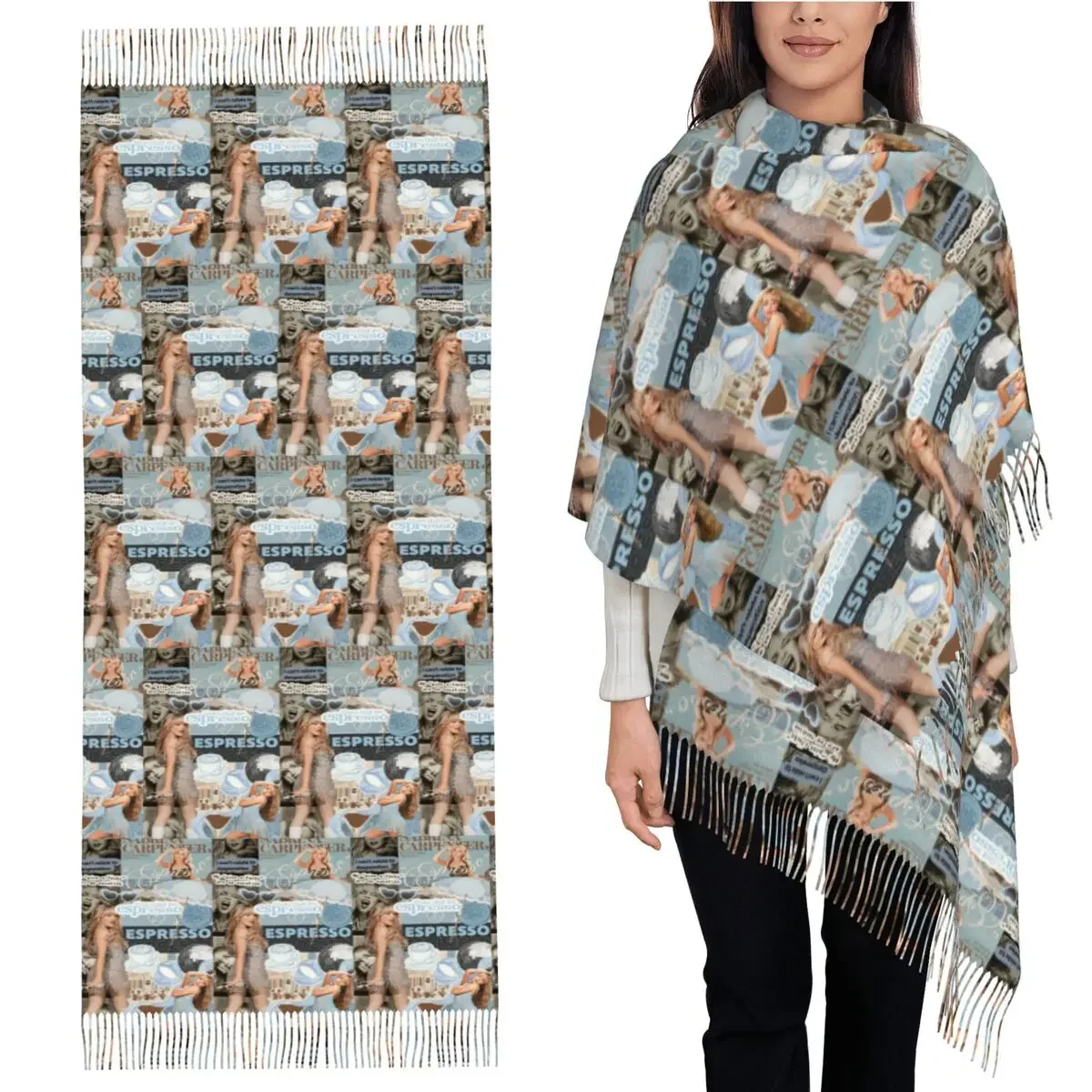 

Sabrina плотник шарф шарфы с кисточками женские мягкие теплые шали и накидки длинная осенне-зимняя шаль накидка