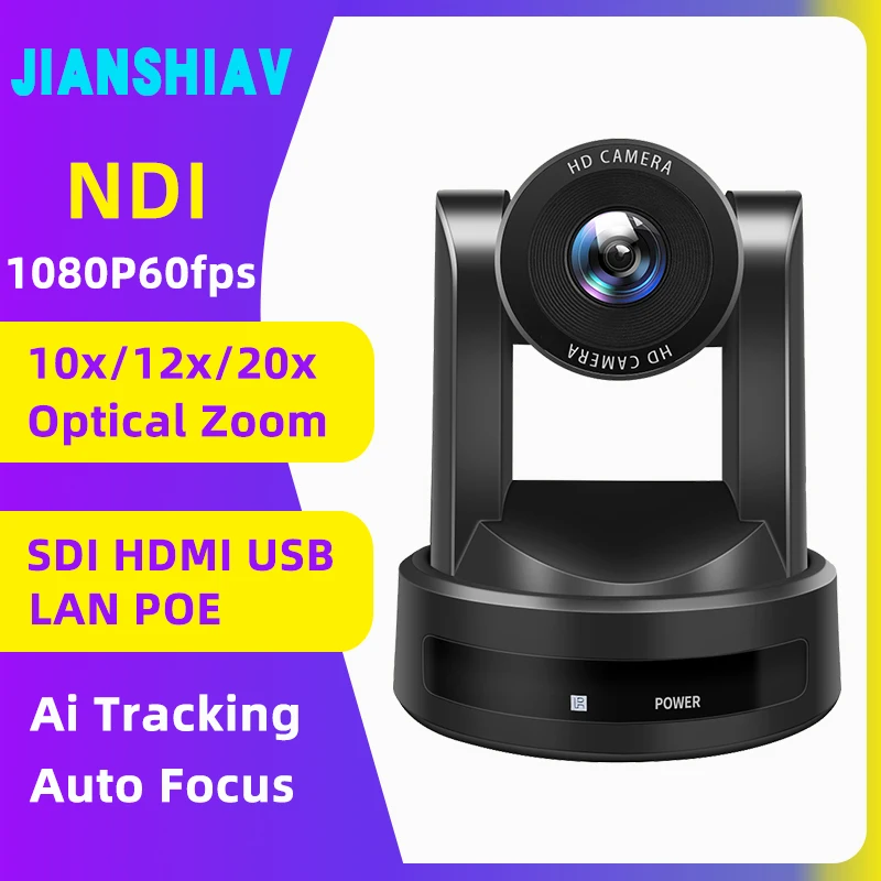 

Full ptz 1080P NDI Conference Camera IP Live Streaming HDMI USB POE SDI 10X 12X 20X zoom AI for Church Business Meeting