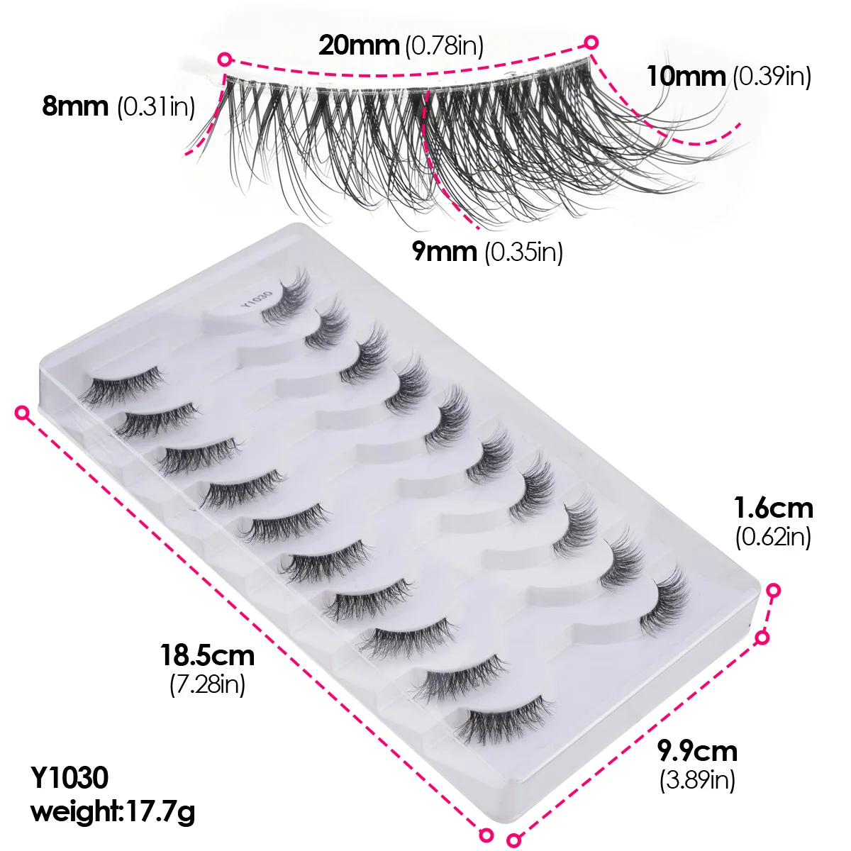 YSDO ครึ่งขนตา 3/10 คู่ดูธรรมชาติสั้นขนตาปลอม Wispy Mink Lashes Fluffy Eyelash Volume Lash แต่งหน้า