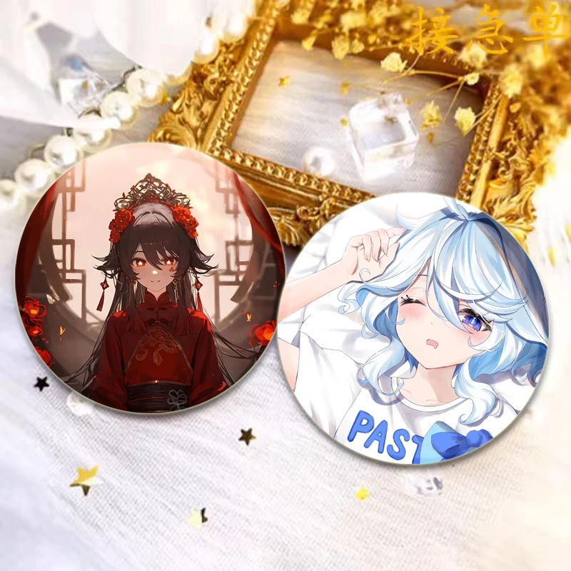 Genshin Impact Enamel Pins Cute Anime Brooches Naganohara Yoimiya Ganyu Cartoon Badge Backpack Hat Jewelry Accessories Gifts