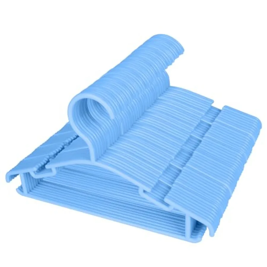 60 عبوة من الشماعات الصغيرة البلاستيكية الزرقاء لتخزين الخزانة: مثالية لتنظيم معاطف الأطفال والسترات والملابس مع تصميم متين