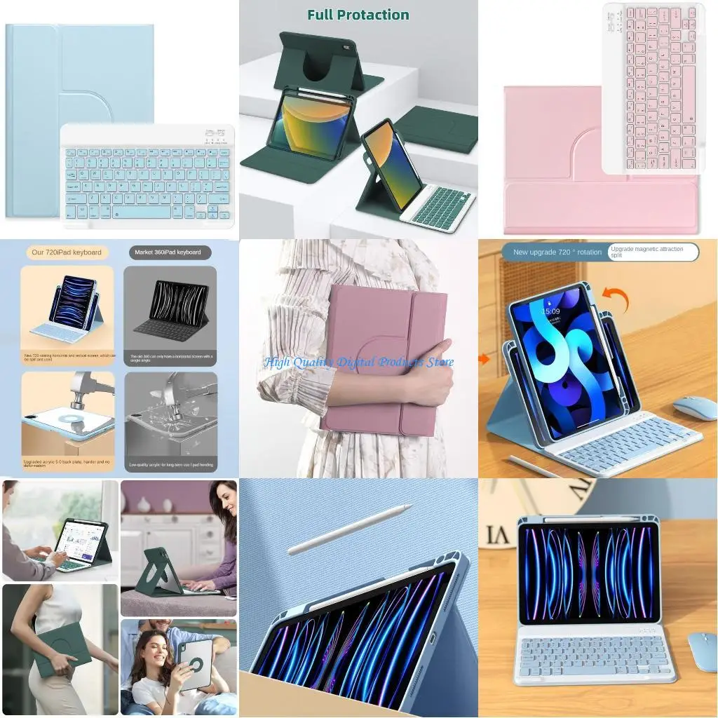 

U2JE Detachable Protective Case with Keyboards for Air 4 Air 5 10.9inch