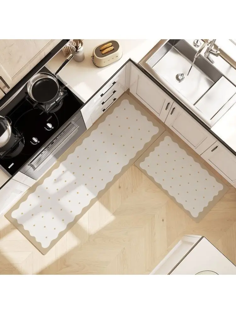 

Kitchen Special PVC Leather Long Strip Foot Mat Anti Slip Oil Resistant Waable Home ular Carpet Rug Floor Mat Pad