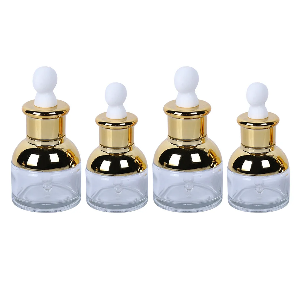 

4Pcs Dropper Bottle Set Small Glass Bottles for Essential Oil Perfume Sample Travel Refillable Leak-Proof Easy to Use Reusable