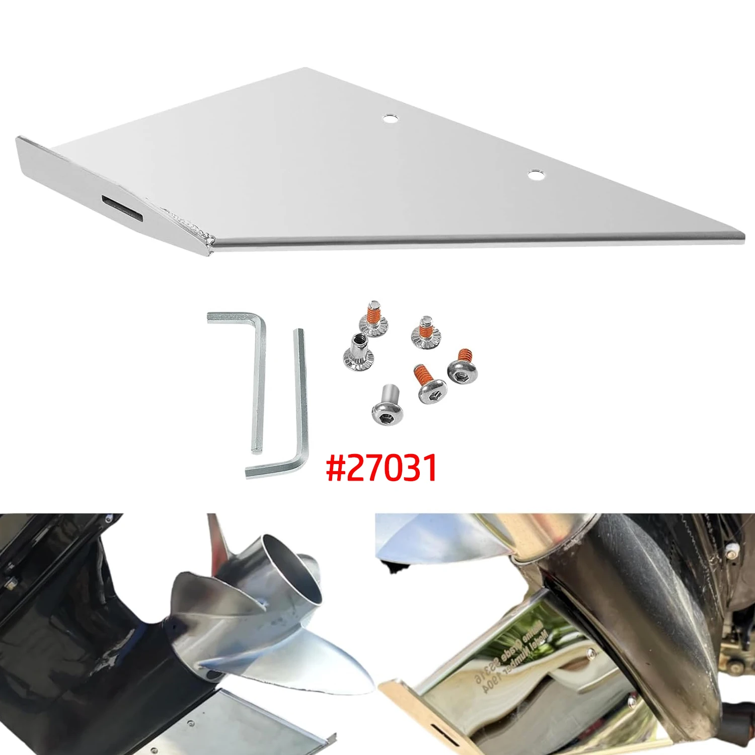 27031 Skeg Guard Skeg Protector Kit Marine-Grade Stainless Steel Skeg for Mercury Mercruiser Alpha I Generation II 1991-Present