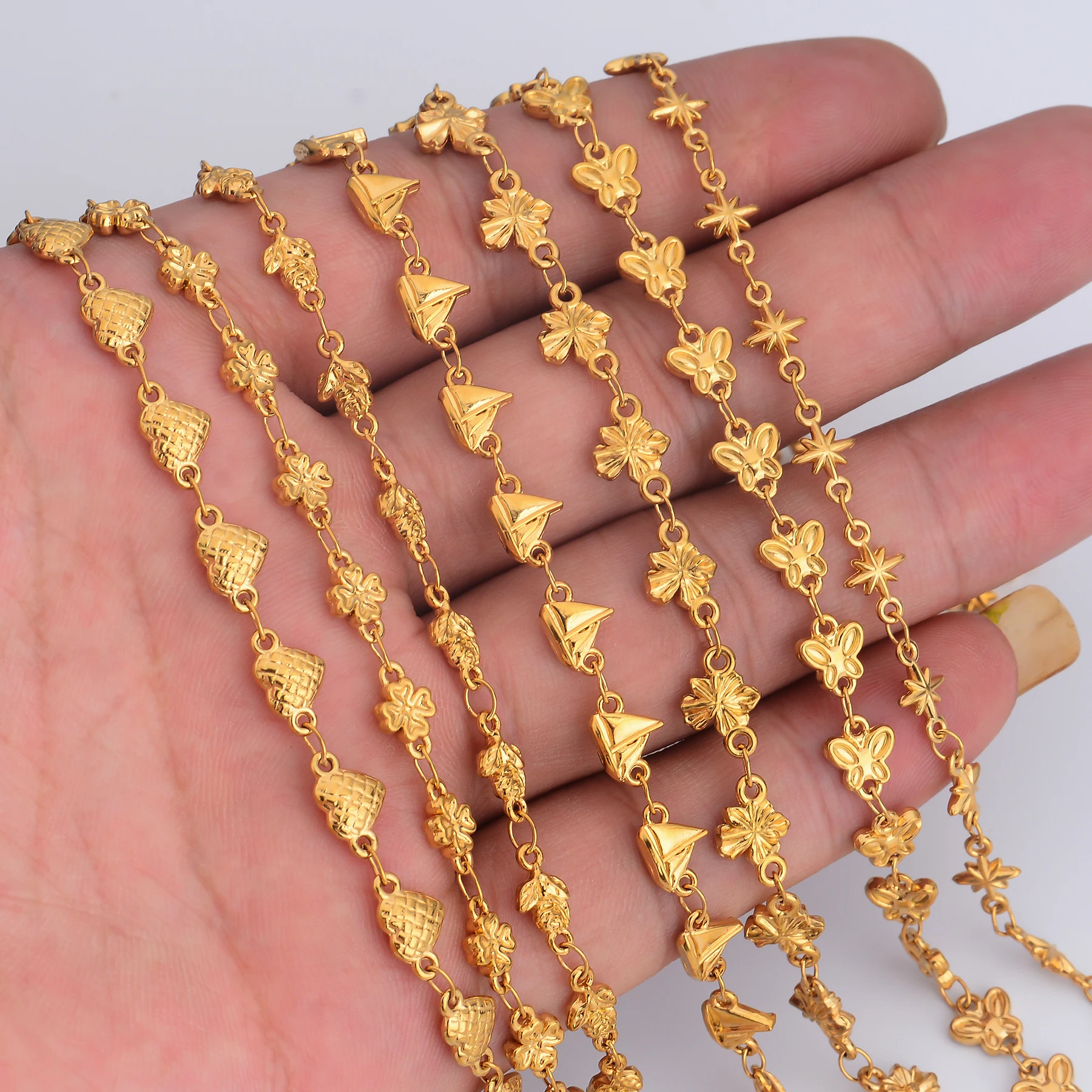 Großhandel 1 Meter PVD Mini Handgefertigte Gliederkette für DIY Armband, Fußkette, Halskette, Großpackung – Detail 6
