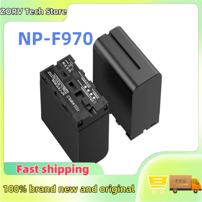 

FEELWORLD NP-F970 Литий-ионный аккумулятор 6600 мАч для монитора, видеоподсветки, передачи видео, зарядка USB-C