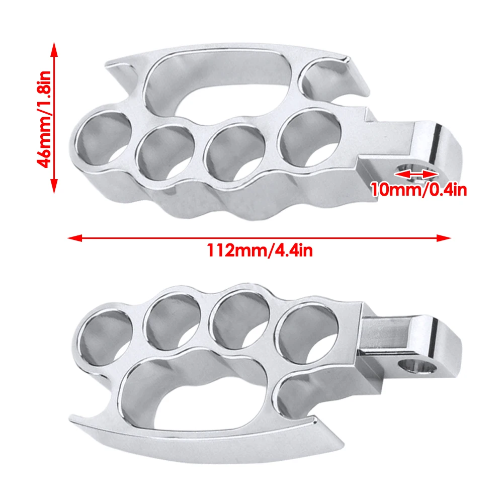 1 Pair Aluminum Motorcycle Foot Pegs 4.4*1.8*0.4 Inch Fit For Models With H-D Male Mount Style Foot Peg Durable Foot Pedal