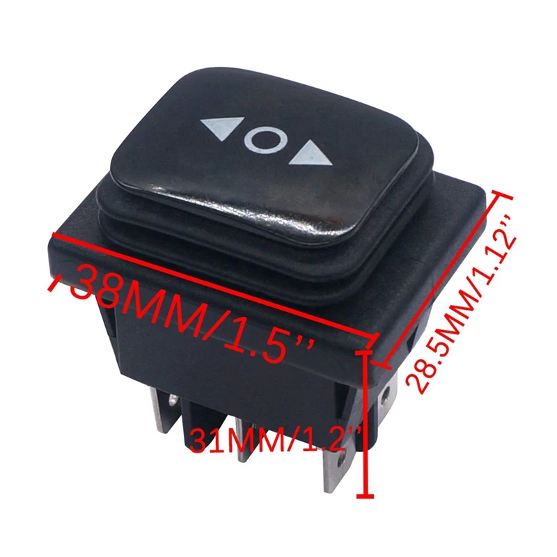 Momentary Polarity Reverse Switch กันน้ําควบคุมมอเตอร์ Actuator 6 ขา 3 ตําแหน่ง Rocker Toggle Switch