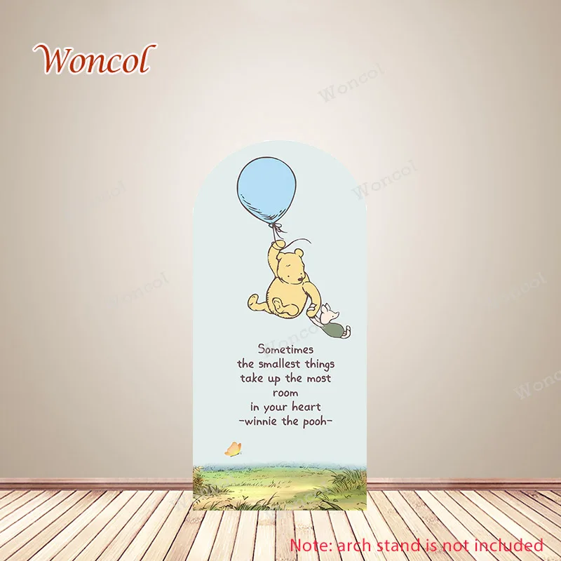 Winnie The Pooh Arch Backdrop Child Birthday Baby Shower Backdrop Disney Double-Sided Arch Cover Party Decor Photography Props