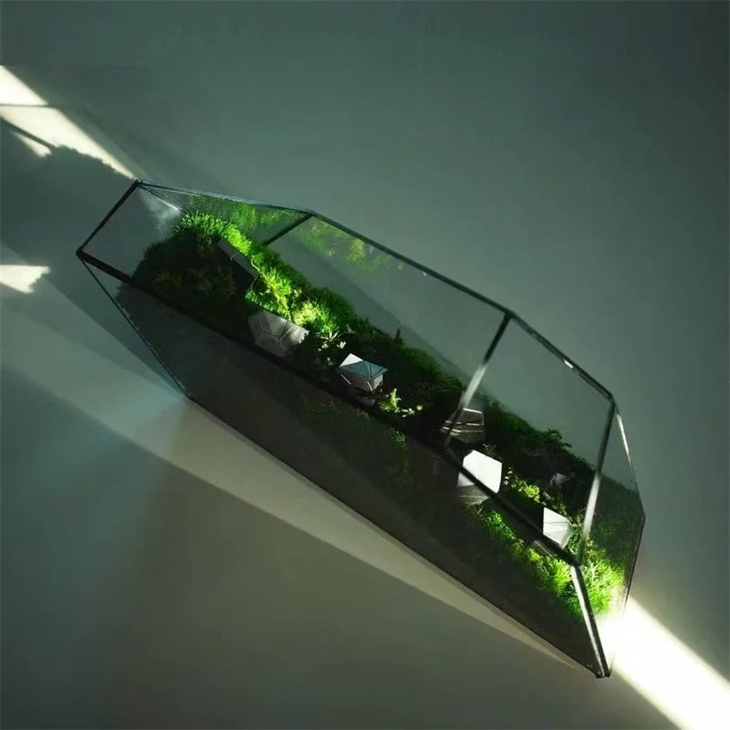 micro-landscape-planter-moss-rainforest-geometric-glass-terrarium-irregular-ecological-bryophyte-vase-glass-container